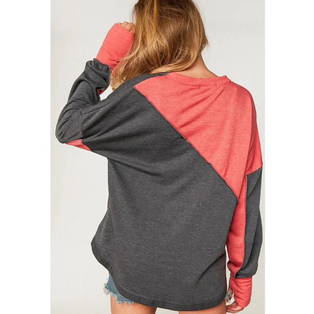 (⭐️⭐️LAST ONE⭐️⭐️) Reverse Stitch Color Block Sweater - Picture 4 of 8